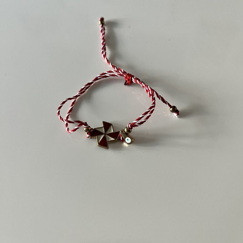 Set of 3 bracelets with evil eye and cross charm, like new