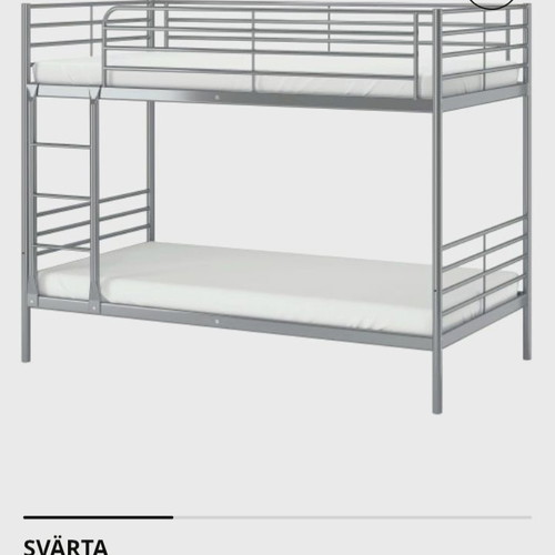 IKEA SVÄRTA metal bunk bed used, two sleeping places