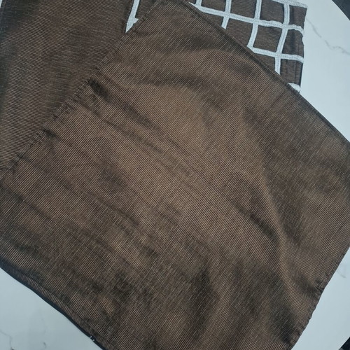 Decorative pillow covers set of 2 brown with embossed design and mesh