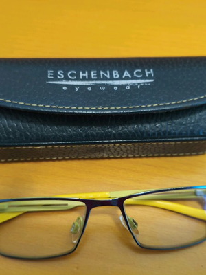 Eschenbach children's eyewear frames used, blue and yellow metal