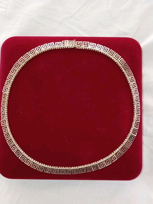 Silver 925 necklace ancient Greek style with meander design like new