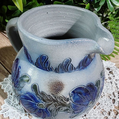 Authentic French ceramic jug from Alsace Krumeich Hubert Betschdorf 0.5L