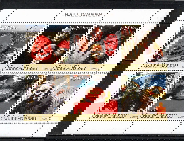 Φεγιε γραμματοσημων Γουινέα Μπισάου 2003 Halloween BL MNH