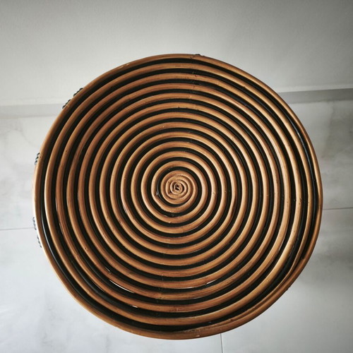 Bamboo stool like new, brown with black details