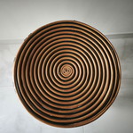 Bamboo stool like new, brown with black details