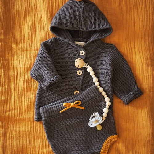 Zara Home baby hooded wool cardigan new, dark gray - lead, 6M-9M