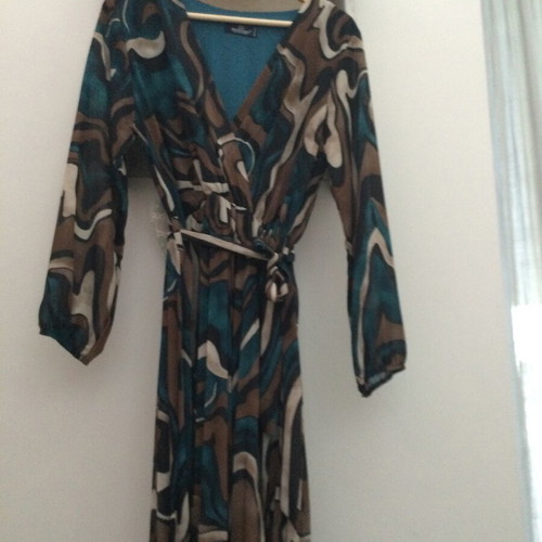 Midi wrap dress pleated like new, multicolor Blue Joint
