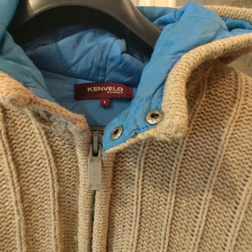 Kenvelo knitted jacket used, men's, size Large, beige