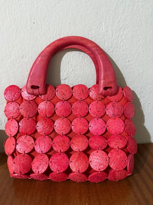 Bag like new handmade from red coconut palm