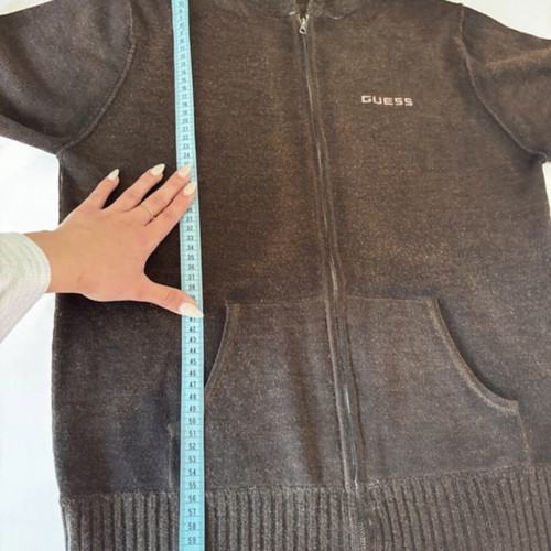 Guess wool women's zip-up jacket Large like new brown