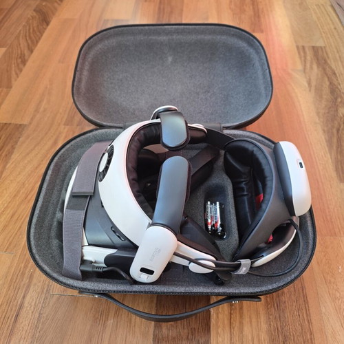 Meta Quest 3 128GB VR headset with BOBOVR S3 Pro and AMVR grips