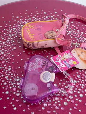 Barbie set of 2 children's bags like new, fabric and plastic with light