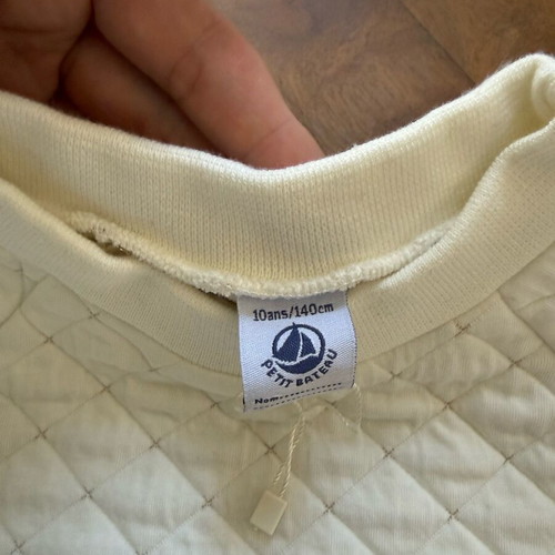 Petit Bateau sweatshirt like new, size 10 years, white