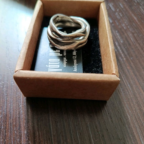 Silver unisex rings new, set of two pieces