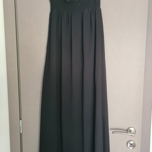 Bershka strapless maxi black dress
