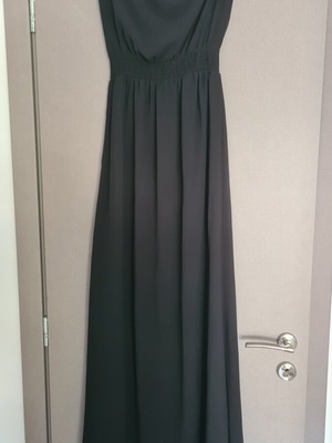 Bershka strapless maxi black dress