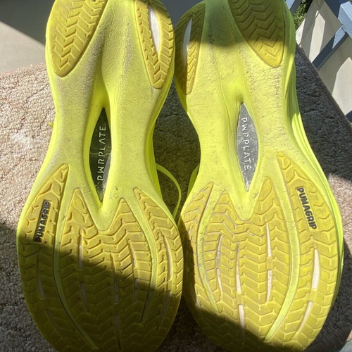 Puma Deviate Nitro 45 athletic shoes like new, green and yellow