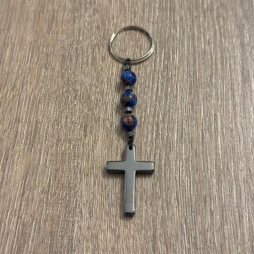 Handmade keychains from semi-precious stones new, multicolored