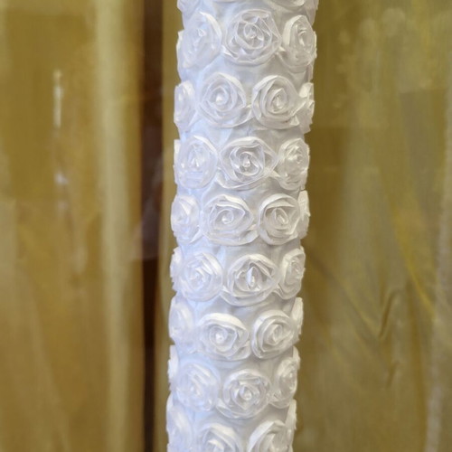 Luxury embossed wedding candles with metal stands new
