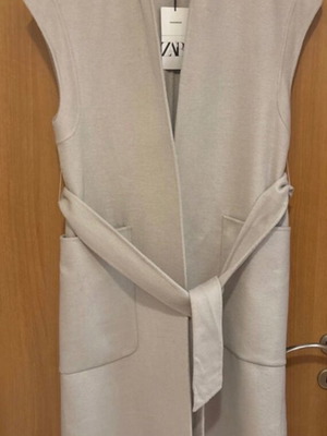 Zara long knitted vest new beige, size M-L
