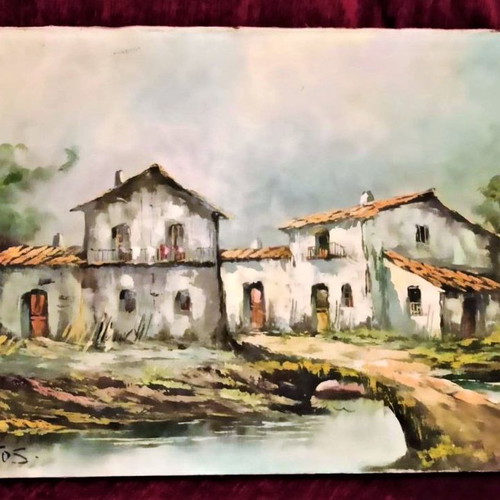 SANTOS (Landscape) oil painting on canvas used