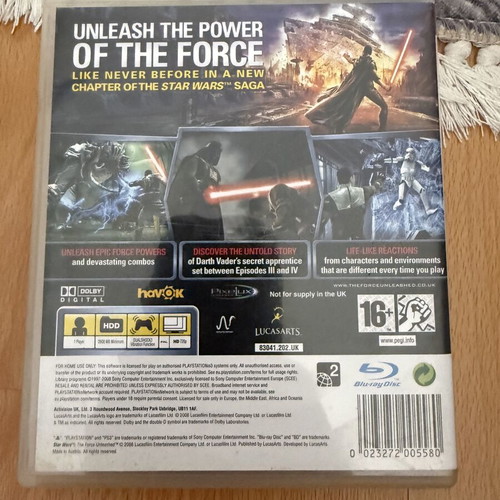 Star Wars The Force Unleashed PS3 game
