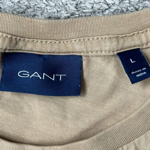 Gant t-shirt with original logo used, beige, size L