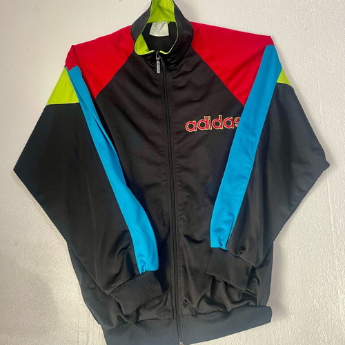 Adidas vintage 90s track jacket like new, multi-color neon details