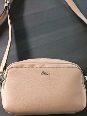 KEM crossbody bag used, beige leatherette 24×17×9