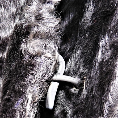 Fur jacket used gray astrakhan size M