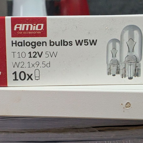 AMiO Halogen T10 W5W Bulbs new