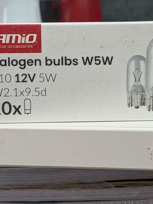 AMiO Halogen T10 W5W Bulbs new