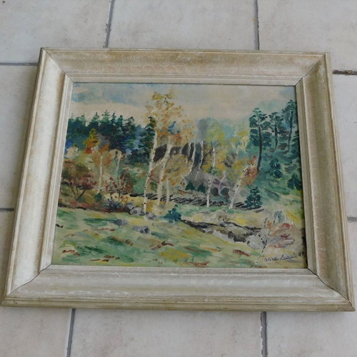 Oil painting signed, 1942, 59x51 cm