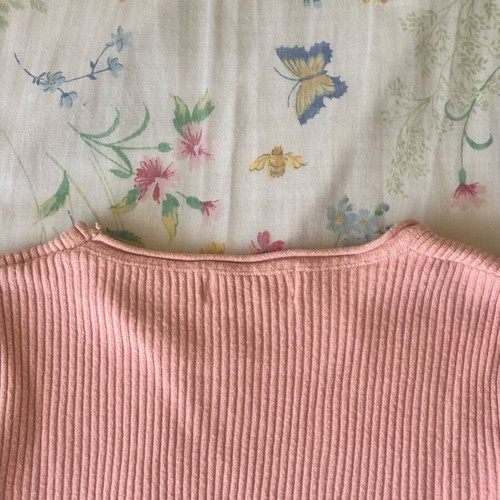 Pink ribbed knitted blouse like new, size S