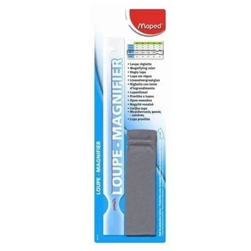 Maped school supplies set with magnifying ruler, stencils, sharpeners, erasers