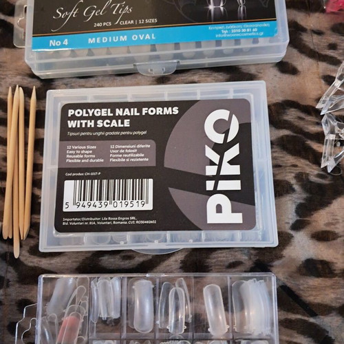 Complete Gel Polygel Nail Set with 48W UV LED Lamp and Accessories