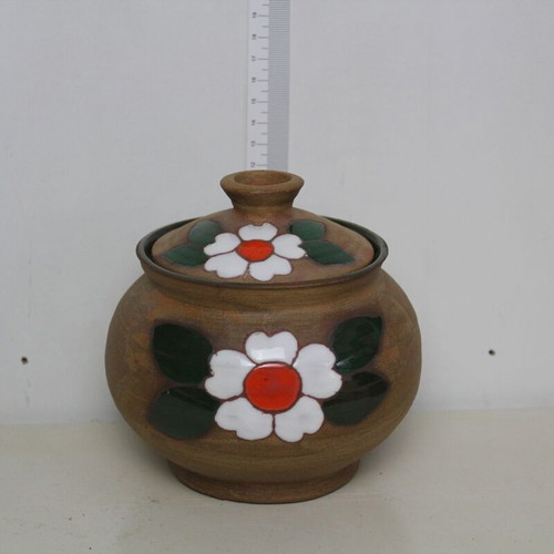 Clay sugar bowl like new with decoration