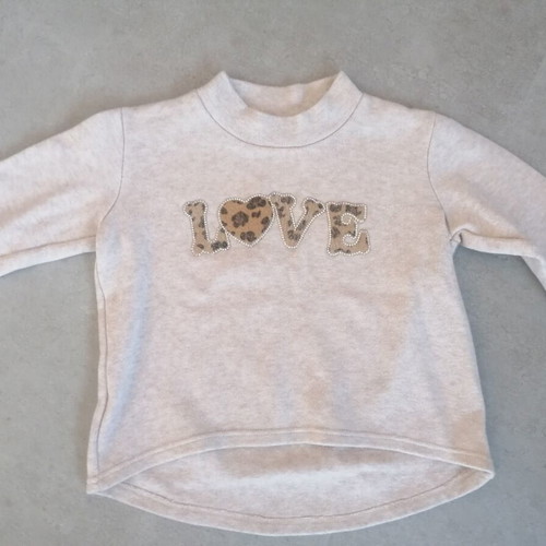 Love Pullover for Girls like new, beige and brown, winter