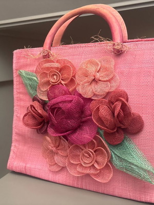 Pink summer handbag used