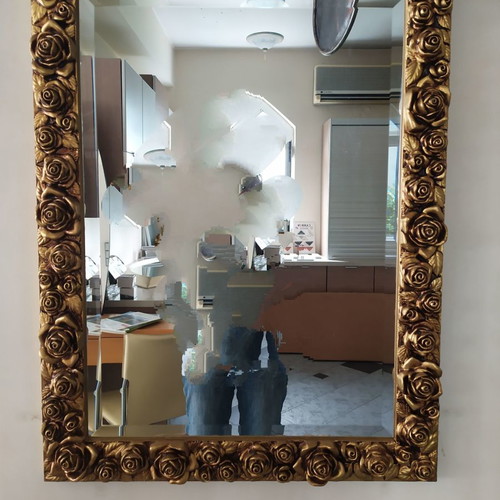 Mirror with gold leaf 62x82 cm from Florence new