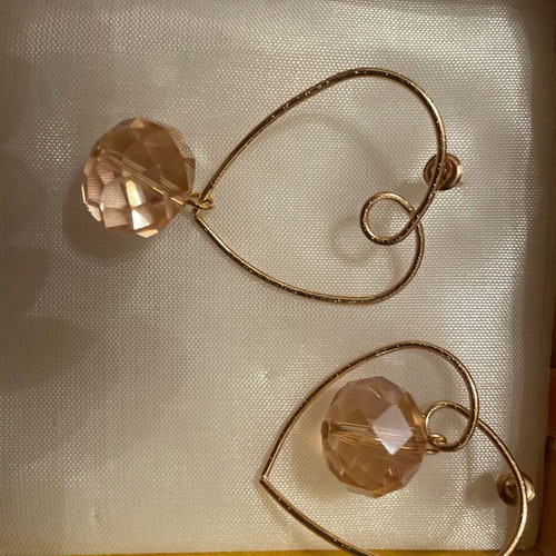 Earrings new pink and gold