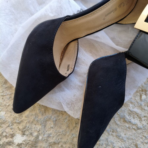 Belle Women Black D'Orsay Pumps Size 38 like new