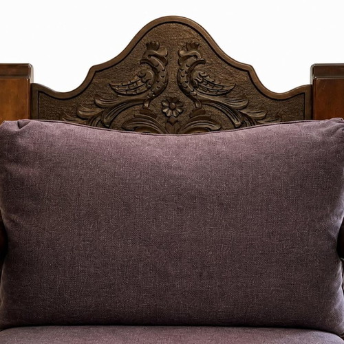 Set of 2 used armchairs carved solid wood Skyrian style