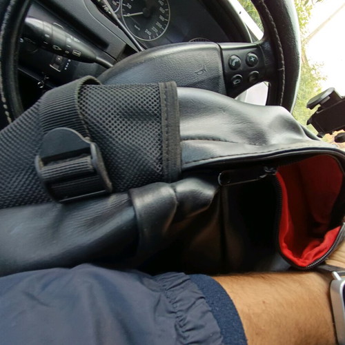 Admiral laptop bag used with leatherette and red interior