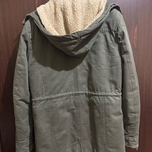 Men's parka jacket size medium khaki like new missing zipper
