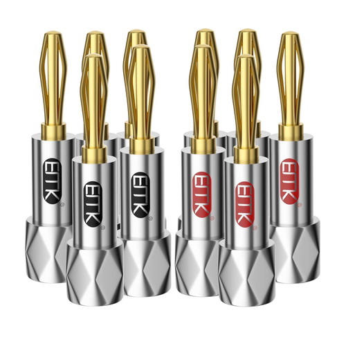 Banana plugs gold plated 24k for speaker cables
