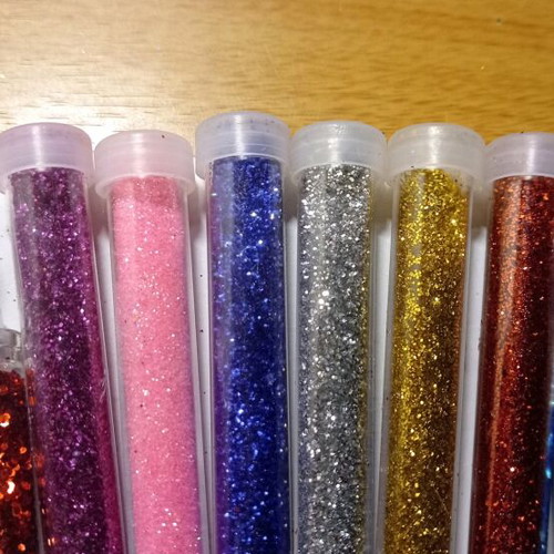 Glitter σκόνη σαν καινούργιο, σετ με διάφορα χρώματα