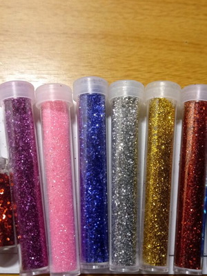 Glitter σκόνη σαν καινούργιο, σετ με διάφορα χρώματα