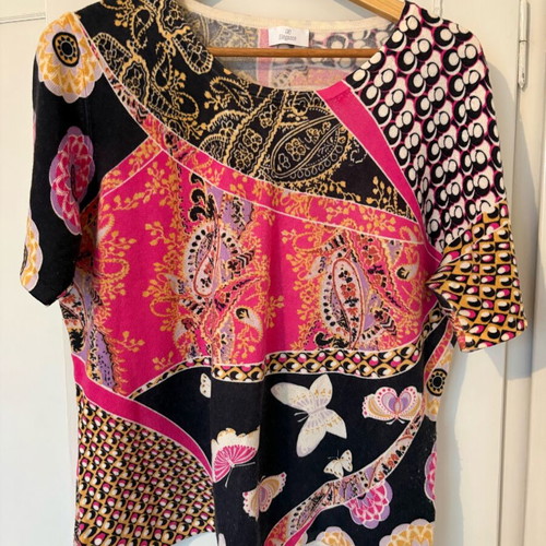 Elegance set with cardigan and short-sleeve blouse like new, size 46