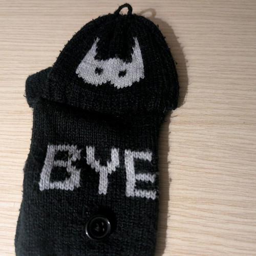 Children's black gloves used